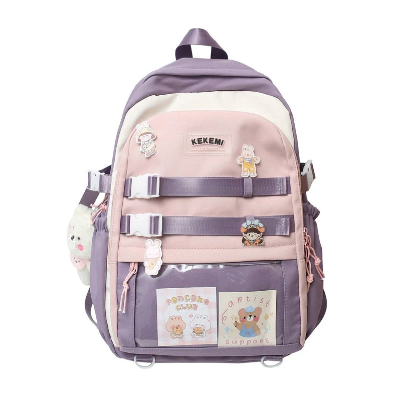 Back to school backpack Japanese Large Capacity Kawaii High Kwaii Student Macaron Schoolbag For Teenager Girls Laptop Travel Backpacks - Deanwangkt