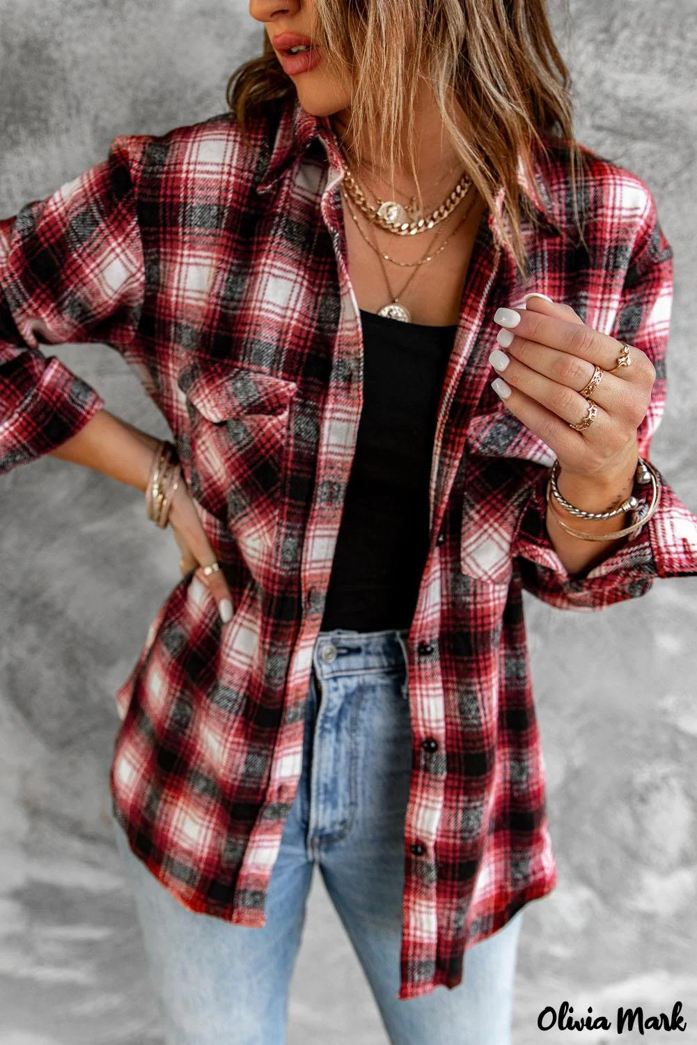 Deanwangkt - Black checked jacket with pockets and buttons - Deanwangkt