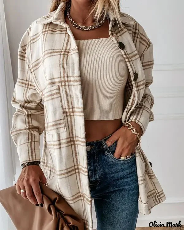 Deanwangkt - Plaid Long Sleeve Button Down Casual Shirt - Deanwangkt
