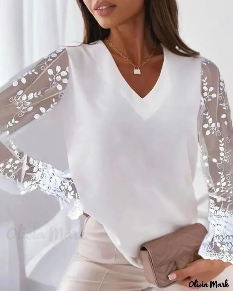 Deanwangkt - Sheer Lace Long Sleeve Top - Deanwangkt