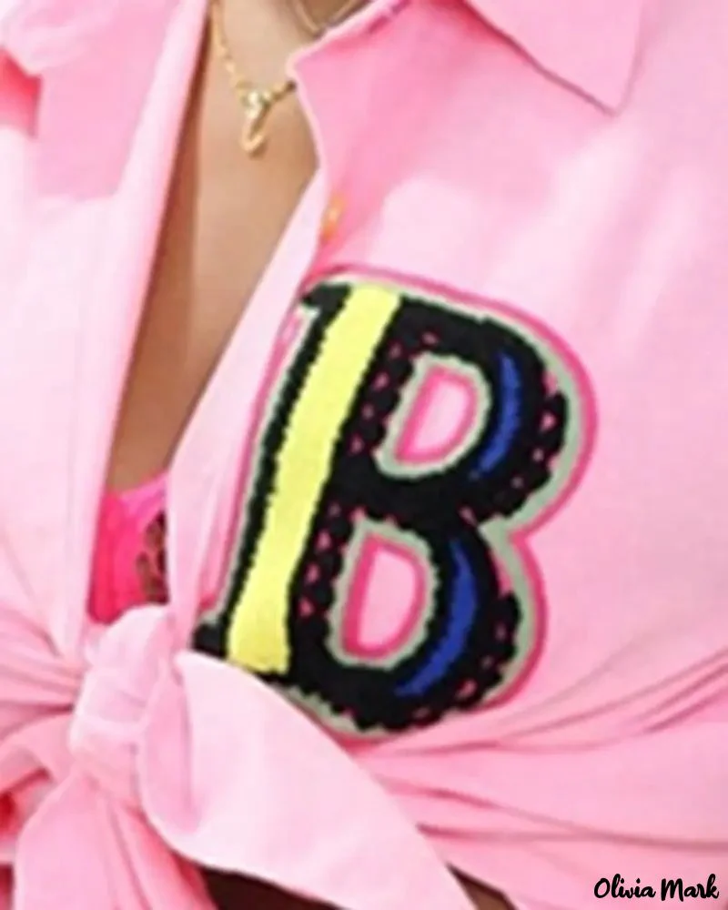 Deanwangkt - Letter Pattern Long Sleeve Shirt - Deanwangkt