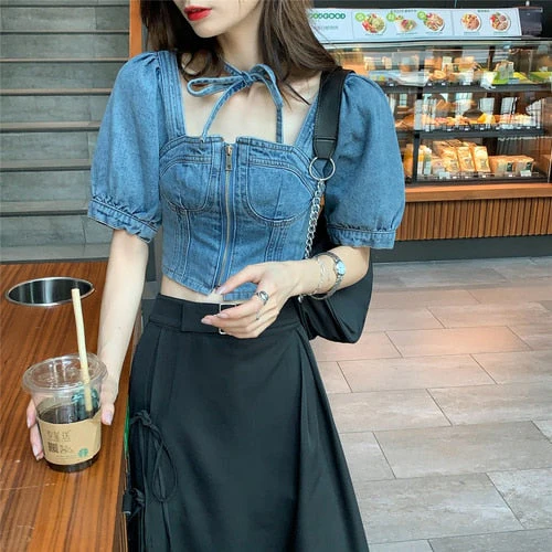 Christmas Gift 2 Piece Set Women Summer Deanwangkt Gothic Black Skirt Korea Irregular Skirts+Crop Top Fashion Suits Sexy Streetwear Set Chic New - Deanwangkt