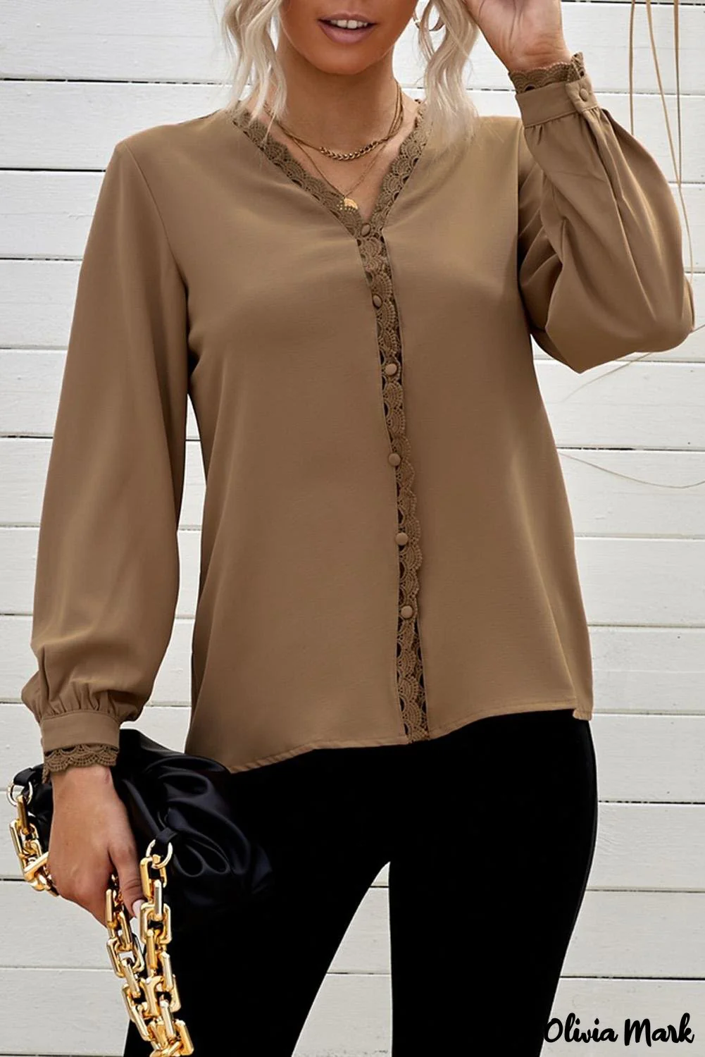 Deanwangkt - Black Crochet Lace Button Down Long Sleeve Shirt - Deanwangkt