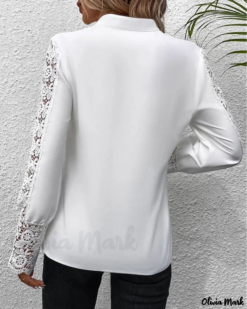 Deanwangkt - Floral Print Contrast Lace Long Sleeve Top - Deanwangkt