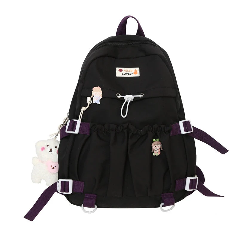 Back to school backpack Korean Style Sweet Large Capacity Open Pockets Kawaii Female Bow Bags For Teenager Girls Travel Backpacks - Deanwangkt