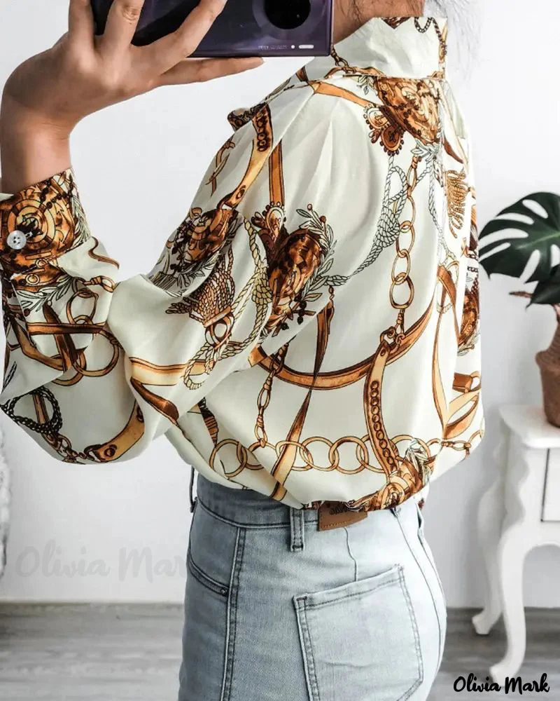 Deanwangkt - Scarf Print Long Sleeve Top - Deanwangkt