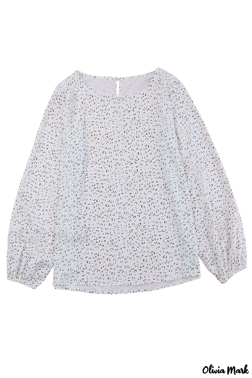 Deanwangkt - Leopard Long Sleeve Round Neck Blouse - Deanwangkt