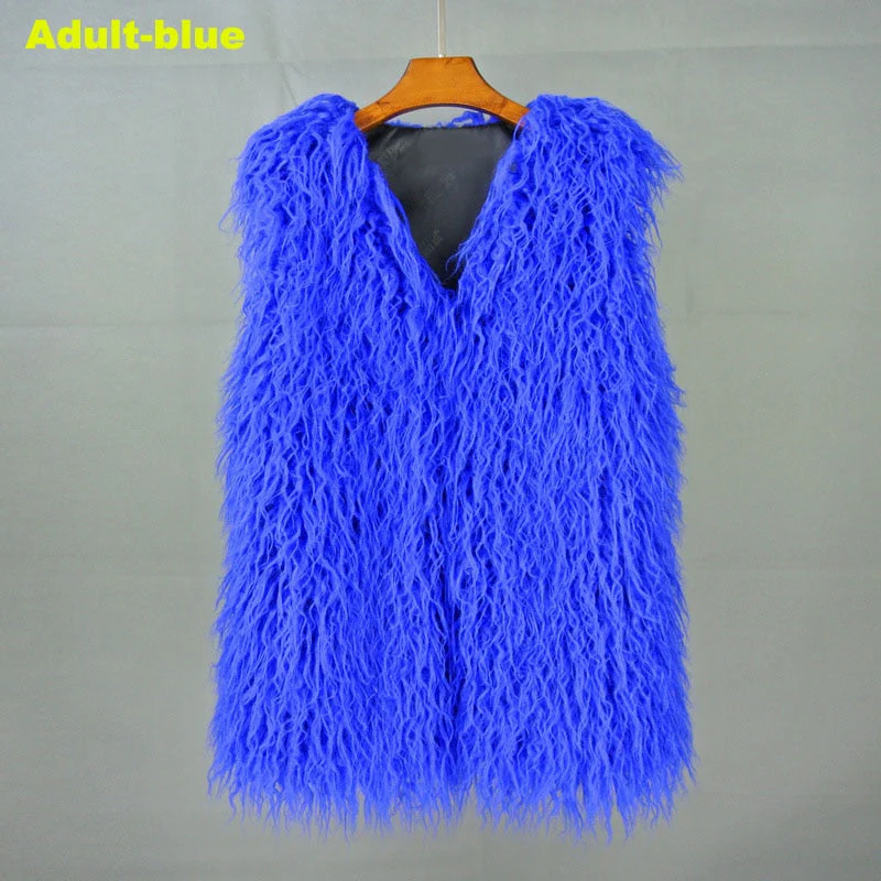 Christmas Gift Deanwangkt Autumn Winter Mother & Daughter Shaggy Faux Fur Vest Fashion Fluffy Sleeveless Waistcoat Outfits Street Fur Jacket Coats - Deanwangkt