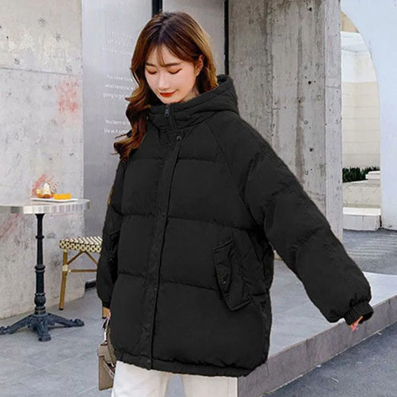 Christmas Gift Autumn Winter Deanwangkt New Womens Coats Blue Jackets Hooded Coat Thick Cotton Parkas Oversized Jacket Female - Deanwangkt