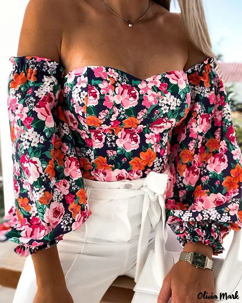 Deanwangkt - Off-the-Shoulder Floral Print Top - Deanwangkt