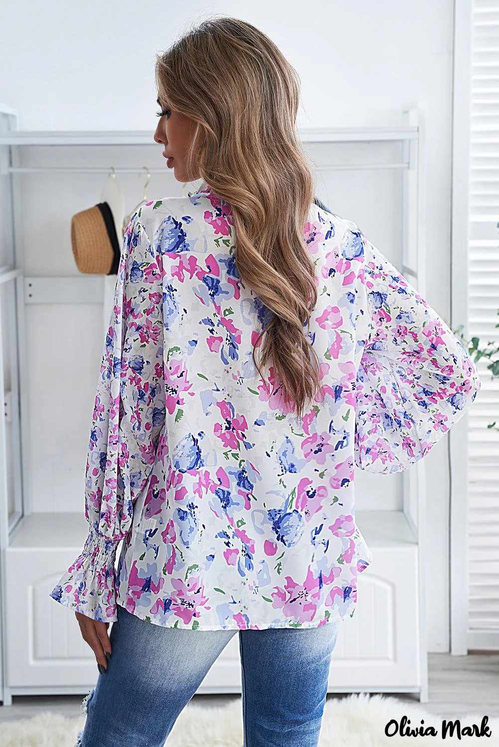 Deanwangkt - Cakewalk Rose Floral Smocked Blouse - Deanwangkt