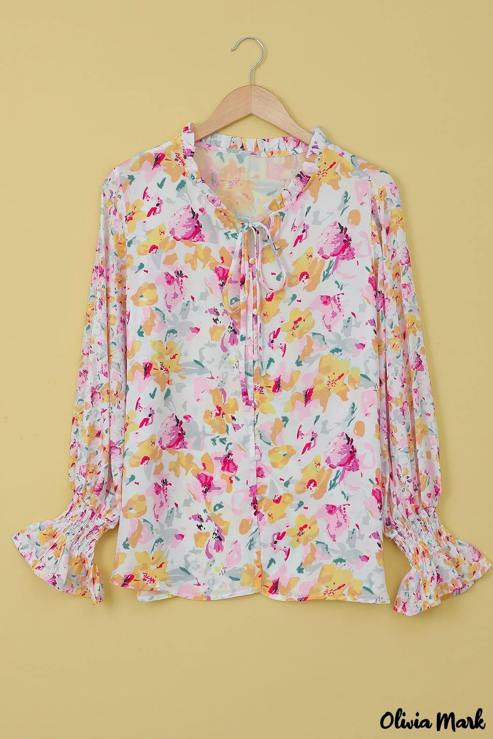 Deanwangkt - Cakewalk Rose Floral Smocked Blouse - Deanwangkt
