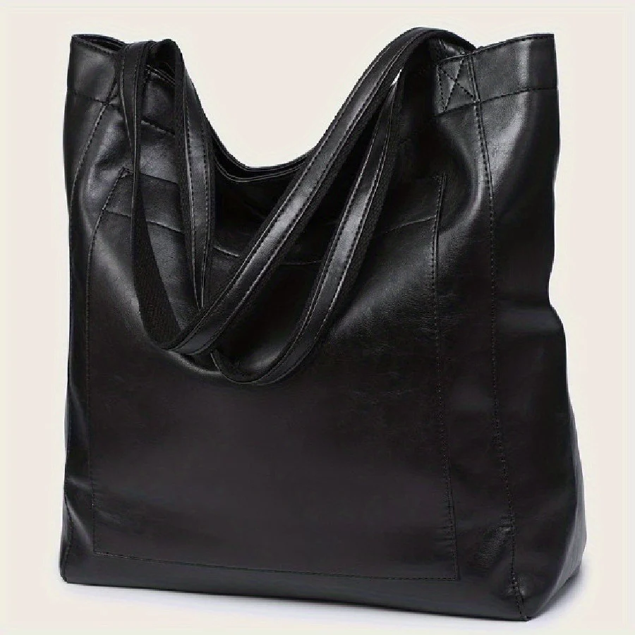 deanwangkt-1  Simple Vintage Tote Bag, Large Capacity Shoulder Bag, Versatile All-Match Bag For Work - Deanwangkt
