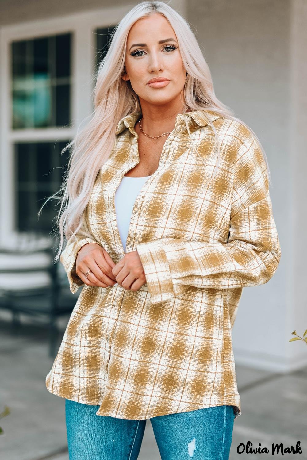 Deanwangkt - Turn-down Collar Button-Up Plaid Shirt - Deanwangkt