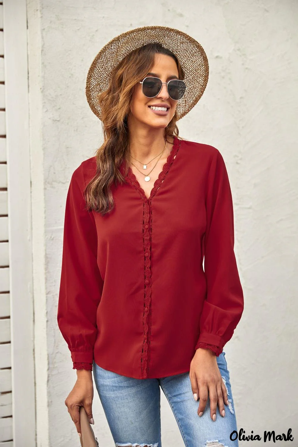 Deanwangkt - Black Crochet Lace Button Down Long Sleeve Shirt - Deanwangkt