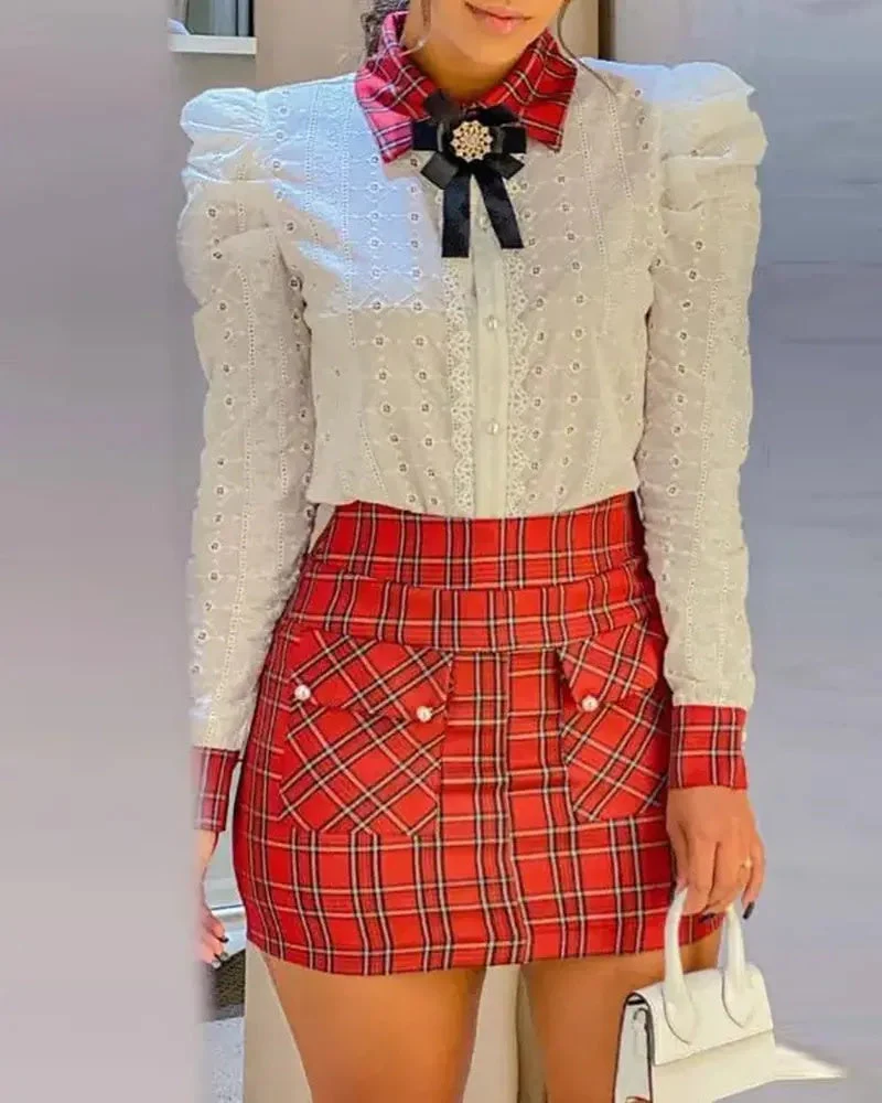 Deanwangkt - Lace Puff Sleeve Top - Deanwangkt