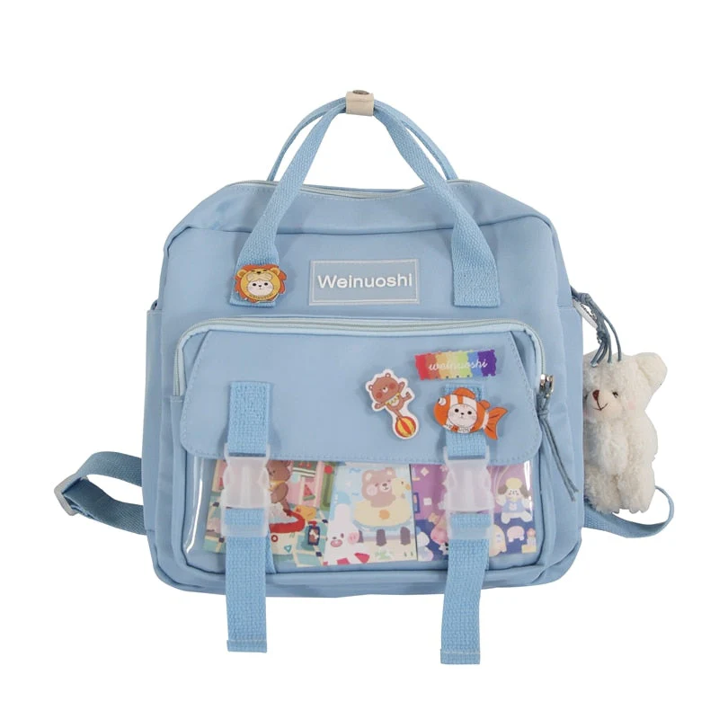 Back to school backpack Small Canvas Teenager Girls For Female Student Patchwork Kawaii Rucksacks Mochila Mini Backpack - Deanwangkt
