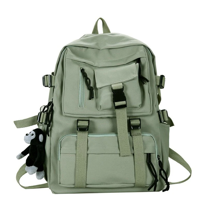 Back to school backpack Preppy Style Black Unisex Men Nylon Waterproof Multi-Pocket Design Mochilas Teenagers Shoulder Bag - Deanwangkt