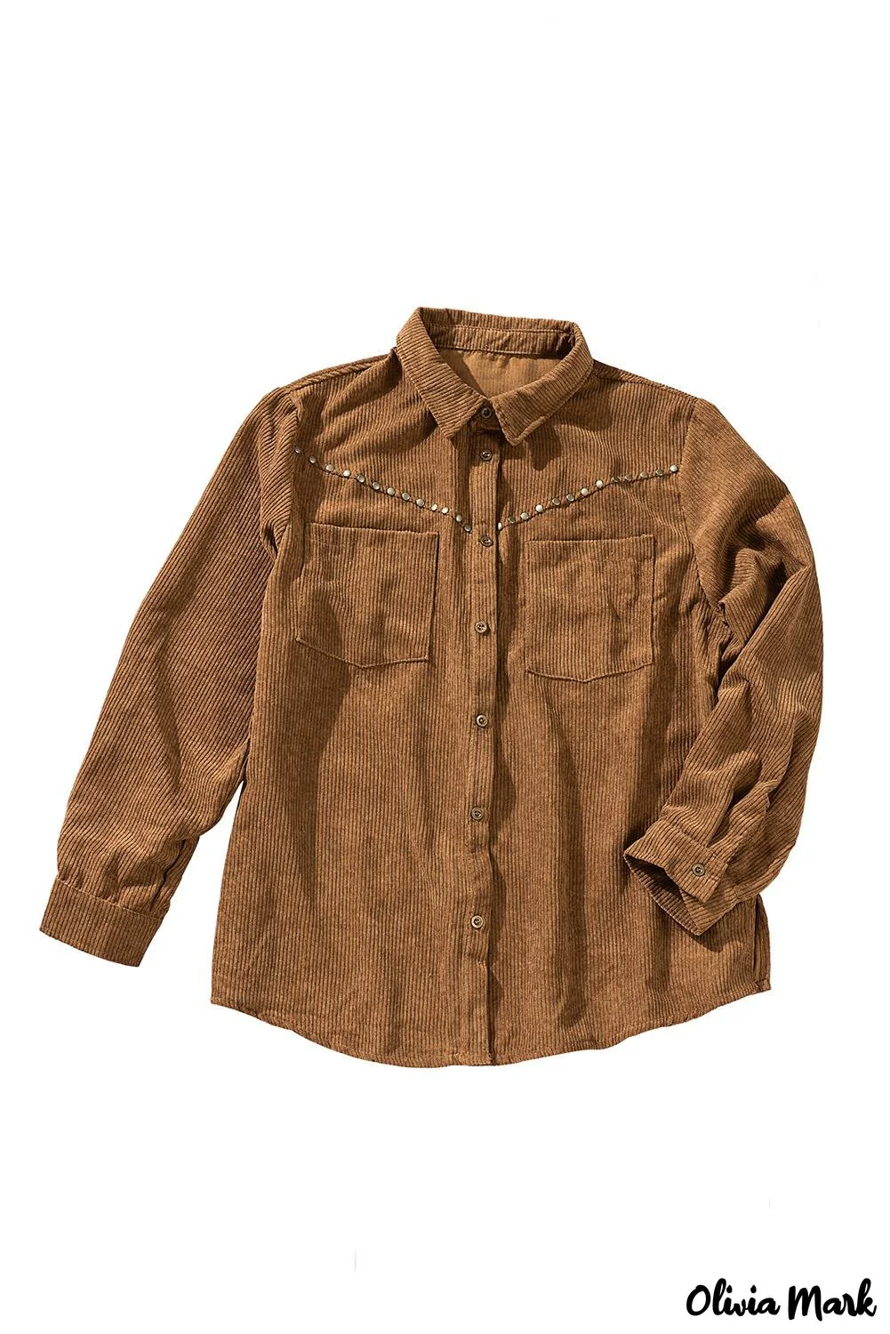 Deanwangkt - Beige corduroy buttoned long sleeve shirt with pockets - Deanwangkt