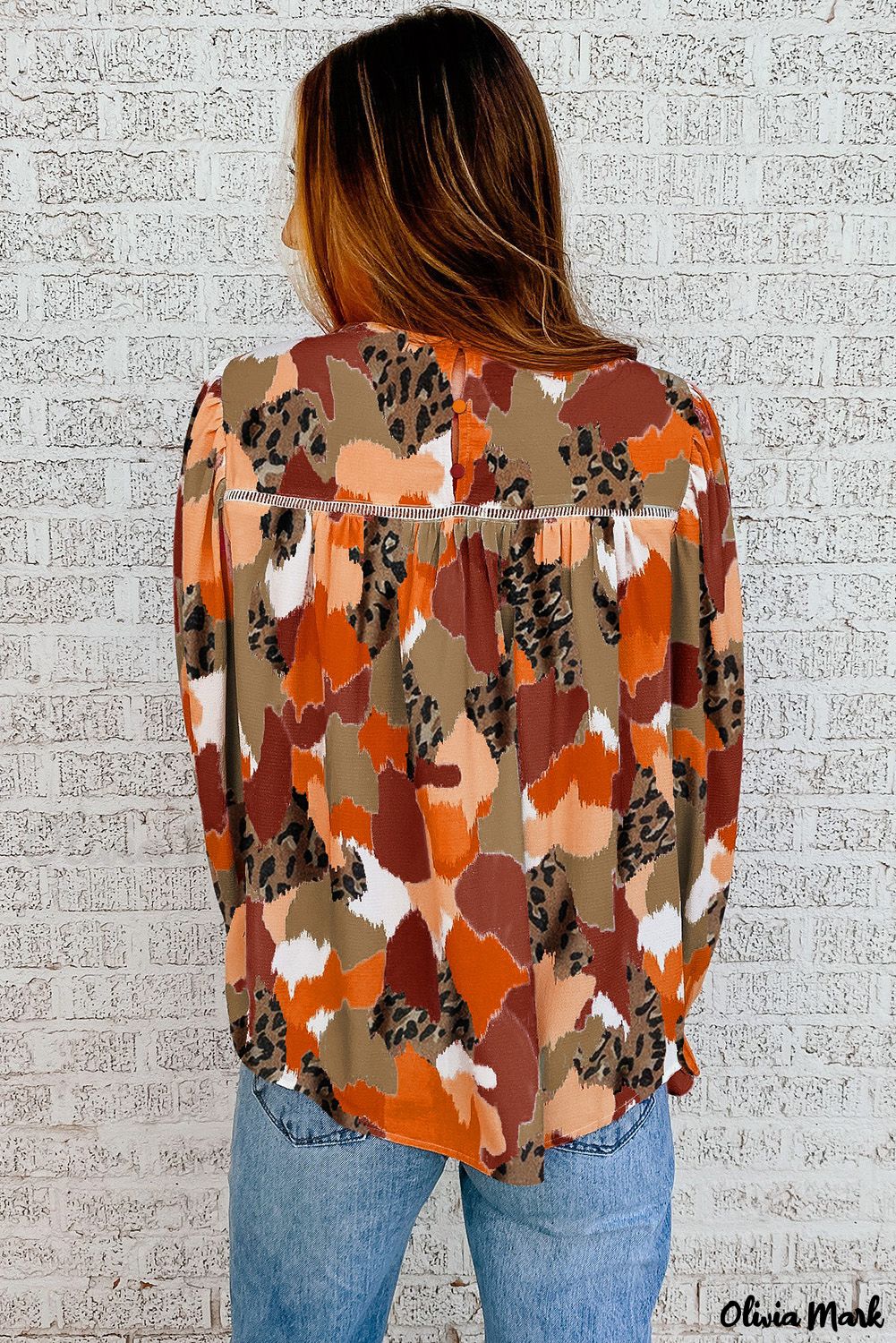 Deanwangkt - Multicolor Abstract Print Long Sleeve Blouse - Deanwangkt