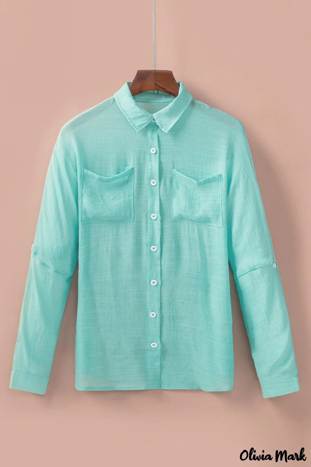 Deanwangkt - Red loose button-up long sleeve shirt with pocket - Deanwangkt