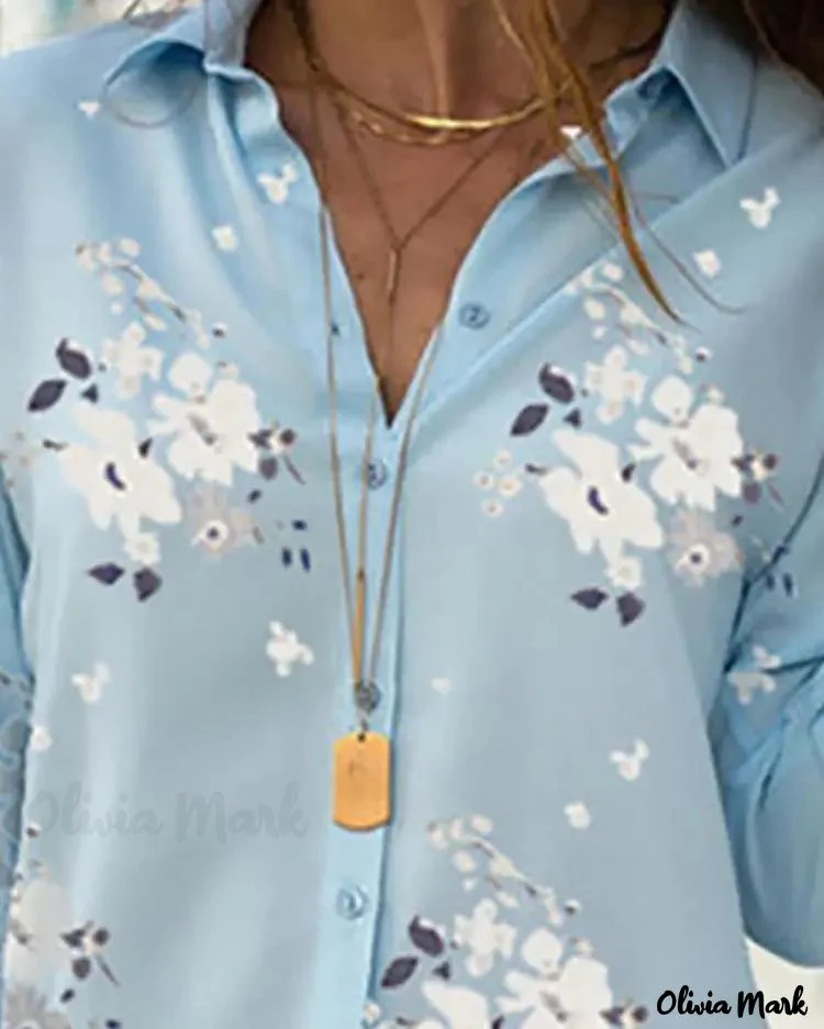 Deanwangkt - Floral Print Long Sleeve Casual Shirt - Deanwangkt