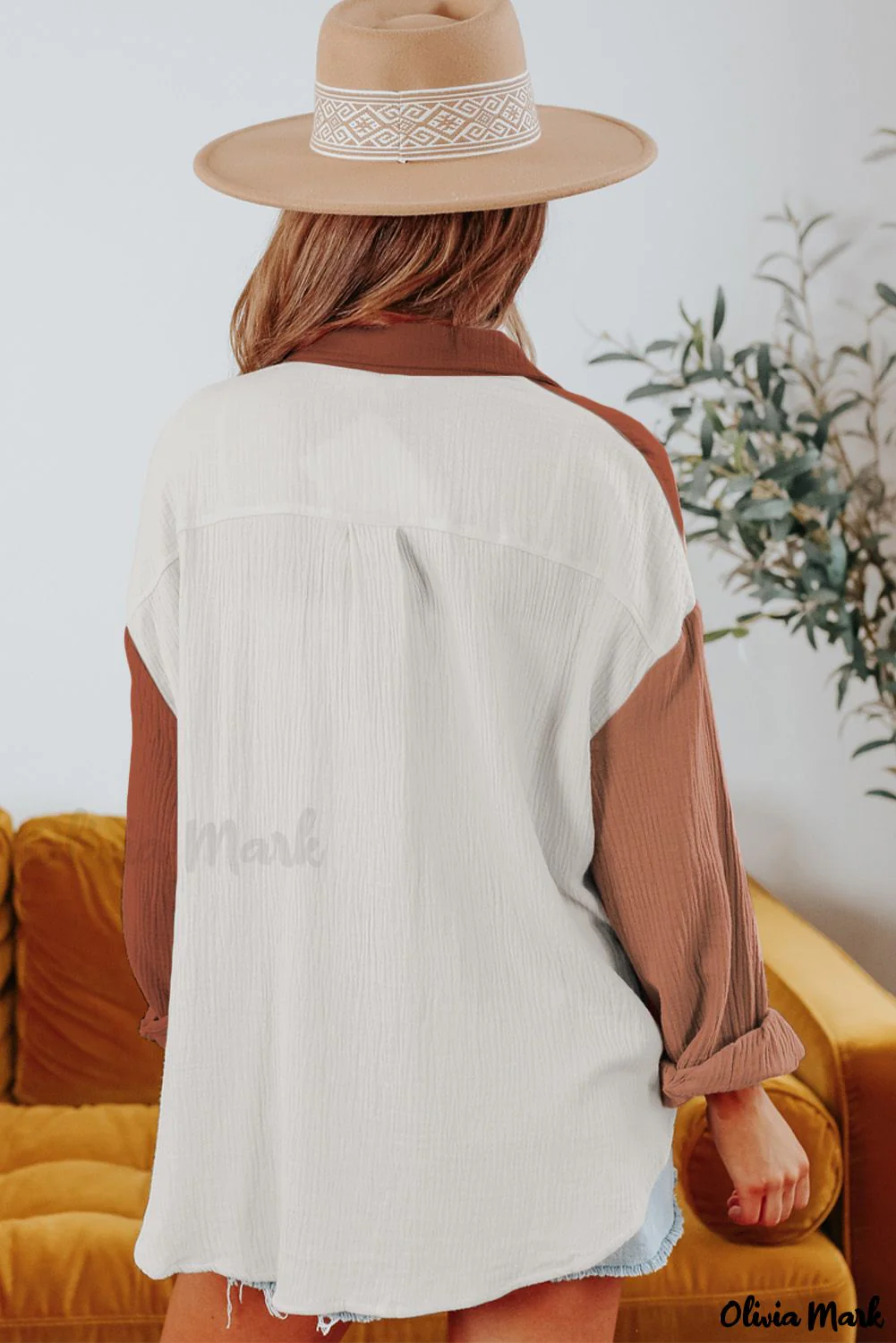 Deanwangkt - Brown textured long sleeve shirt with pocket - Deanwangkt