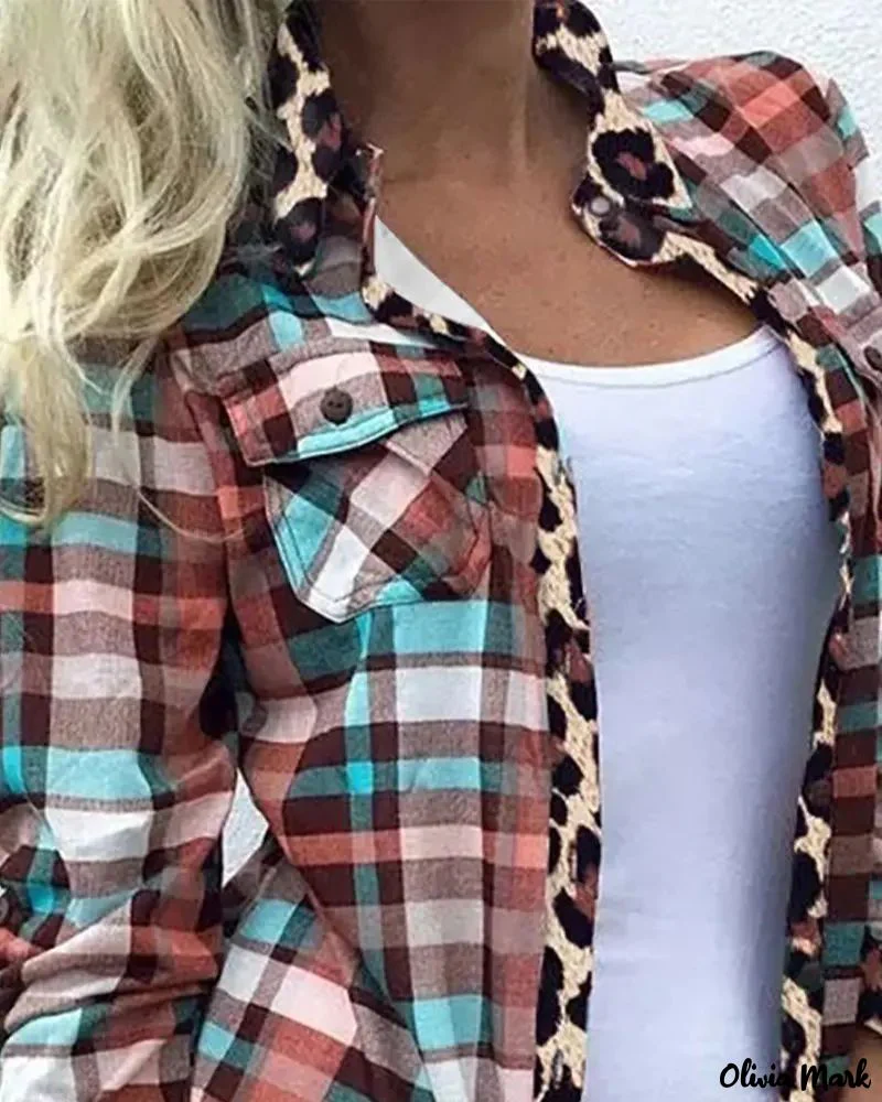 Deanwangkt - Checked Leopard Print Long Sleeve Shirt - Deanwangkt