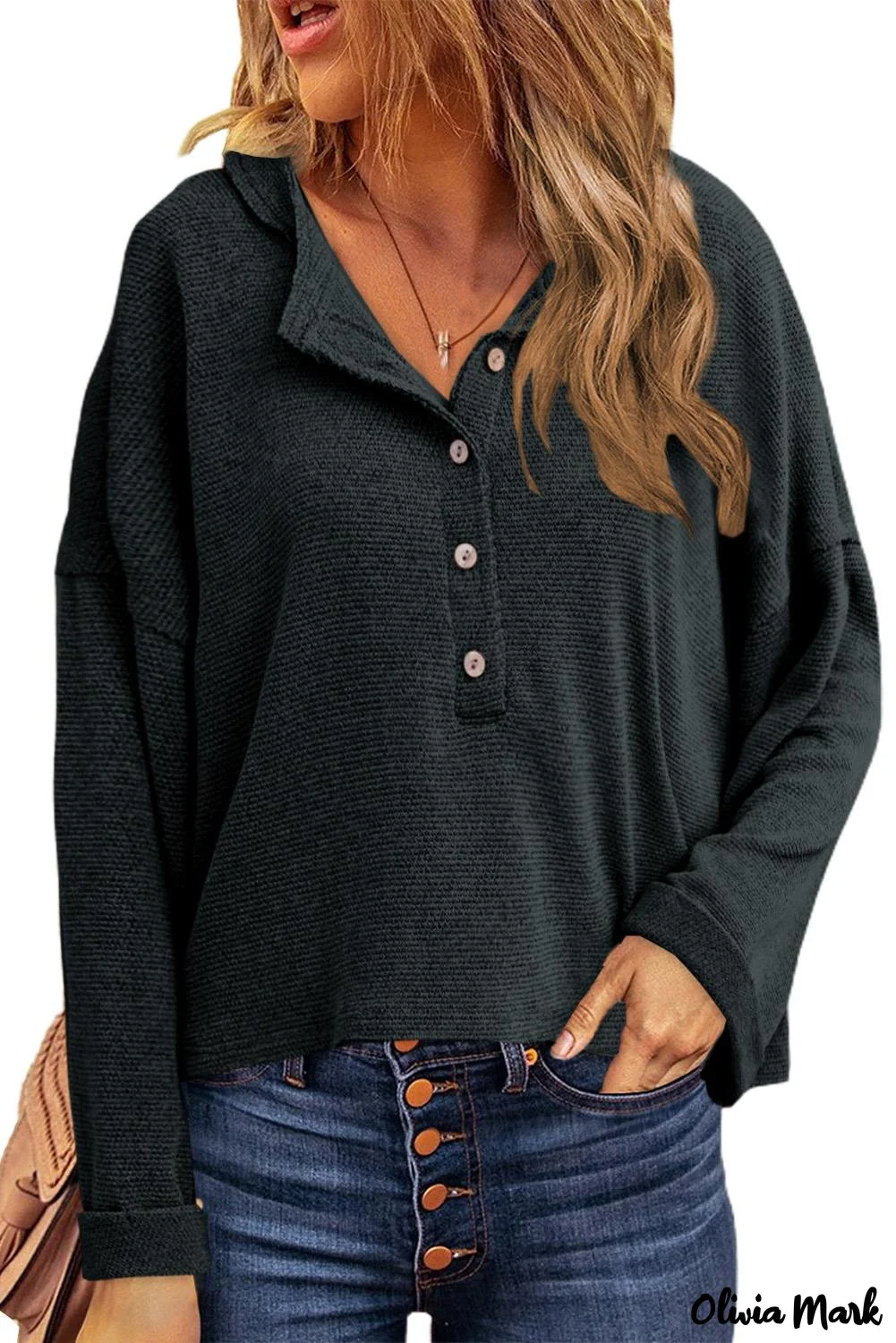 Deanwangkt - Loose buttoned khaki long sleeve shirt - Deanwangkt