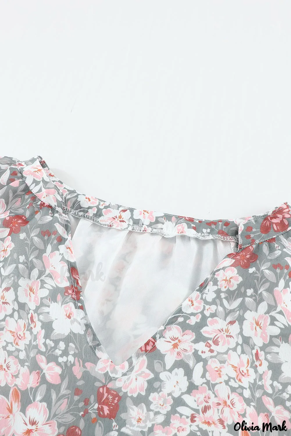 Deanwangkt - Multicolor Floral Print V-Neck Long Puff Sleeve Blouse - Deanwangkt