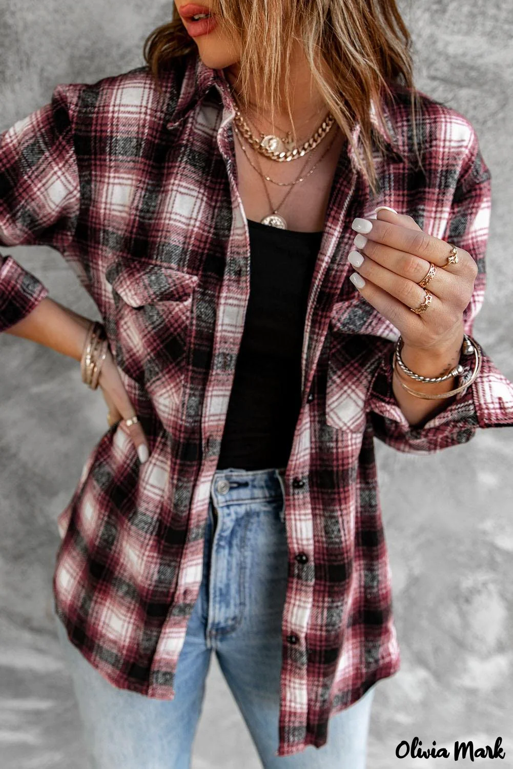 Deanwangkt - Black checked jacket with pockets and buttons - Deanwangkt