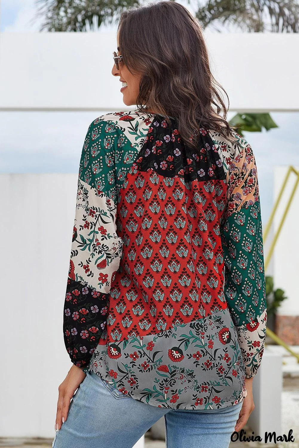 Deanwangkt - Multicolor Peasant Blouse With Floral Print - Deanwangkt