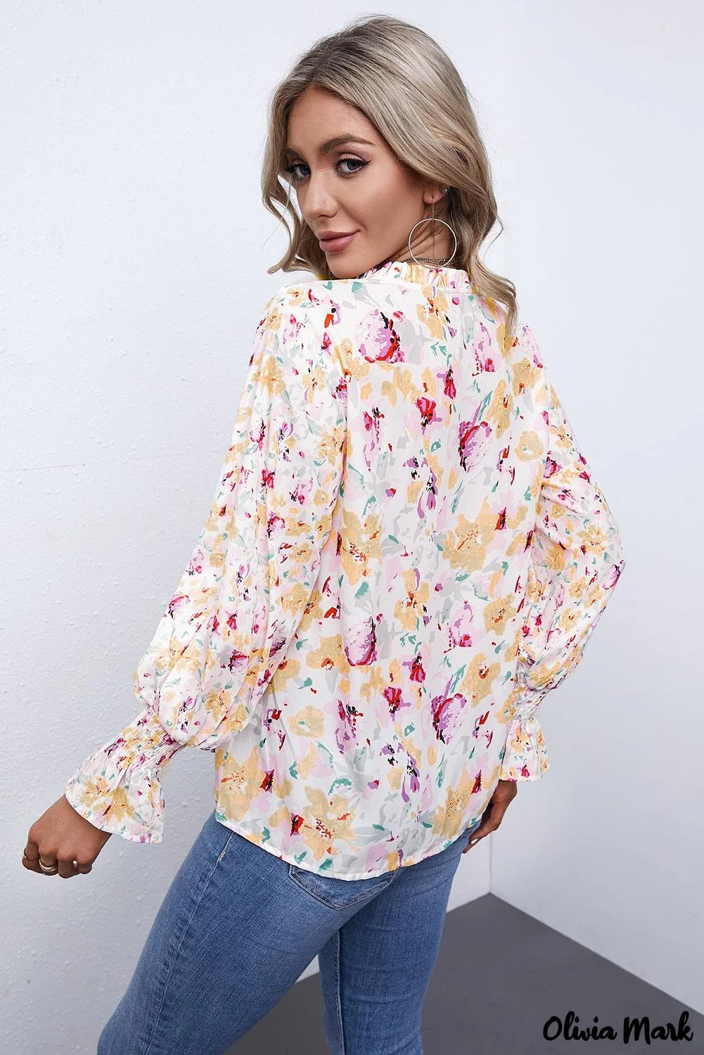 Deanwangkt - Cakewalk Rose Floral Smocked Blouse - Deanwangkt