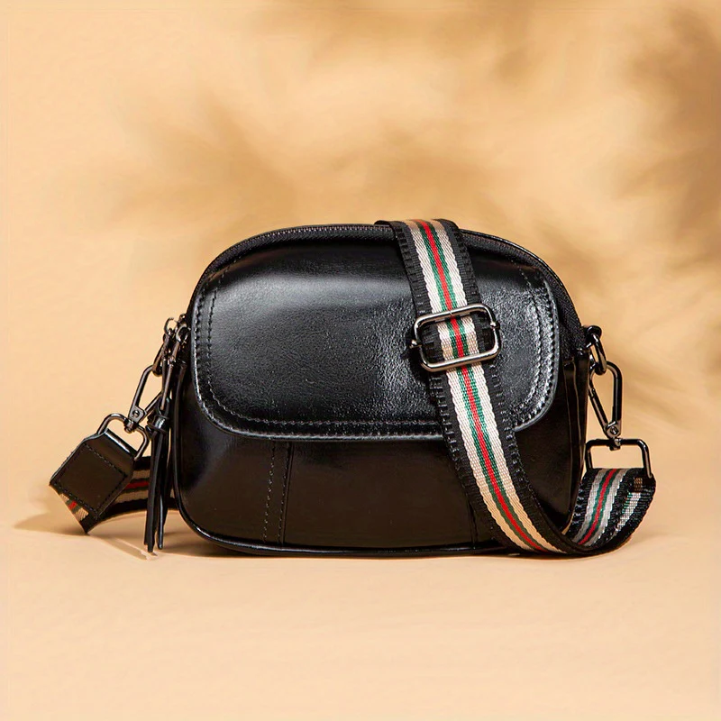 Retro Style Crossbody Bag For Women, Small Round Coin Purse, Multi Pocket Zipper Shoulder Bag - Deanwangkt