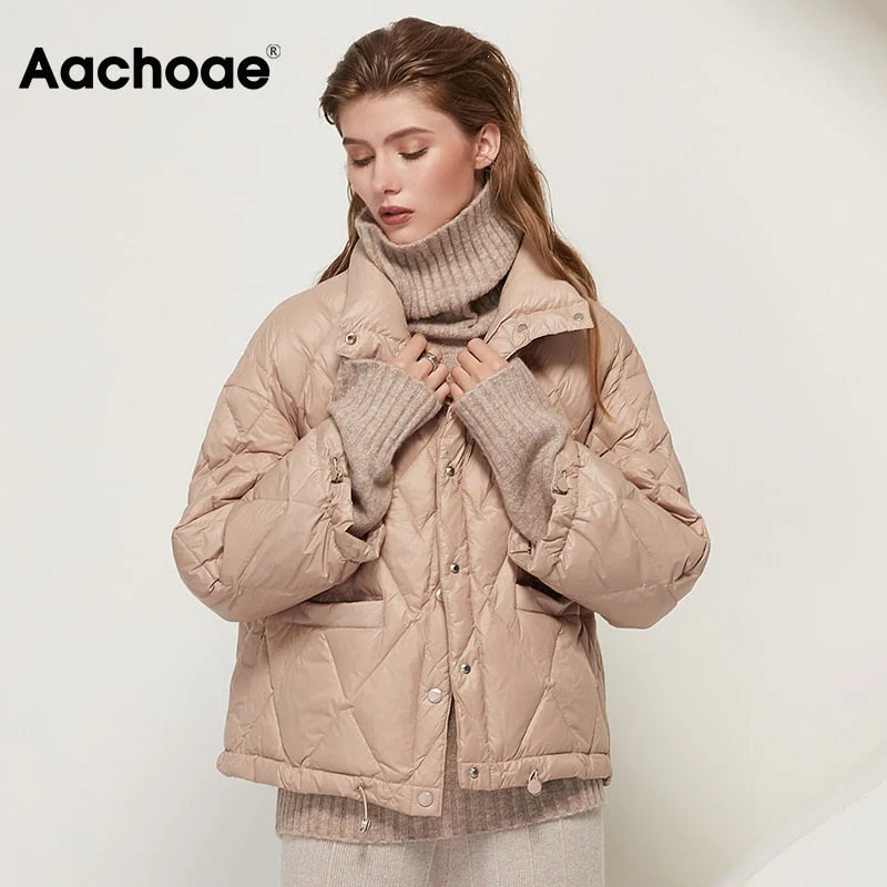 Christmas Gift  Womens Coats Deanwangkt Winter Single Breasted Coat With Pockets Long Sleeve Fashion Down Jacket Female Thick Warm Outerwear - Deanwangkt