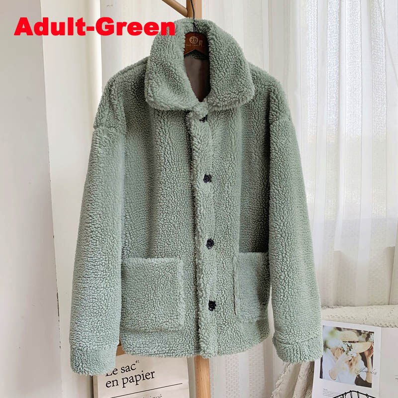 Christmas Gift Deanwangkt Fashion Mother & Daughter Teddy Faux Fur Coat Winter Warm Pocket Women Girls Overcoats Sisters Street Sweet Jacket Coats - Deanwangkt