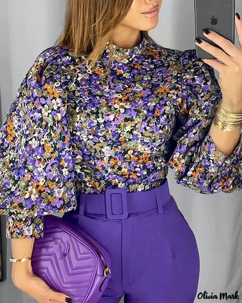 Deanwangkt - Ditsy Floral Lantern Sleeve Top - Deanwangkt