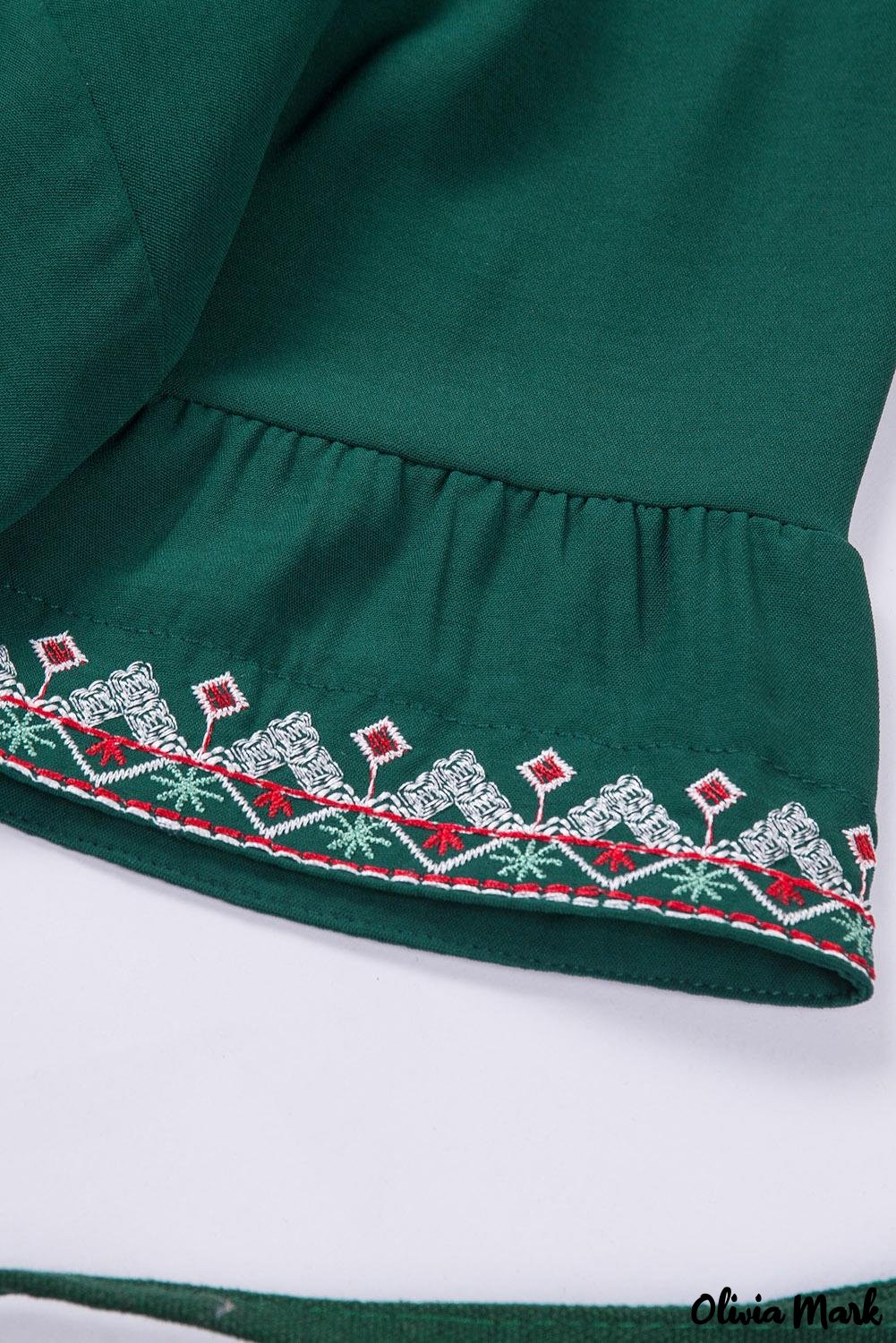 Deanwangkt - Green Bohemian Floral V-Neck Casual Blouse - Deanwangkt