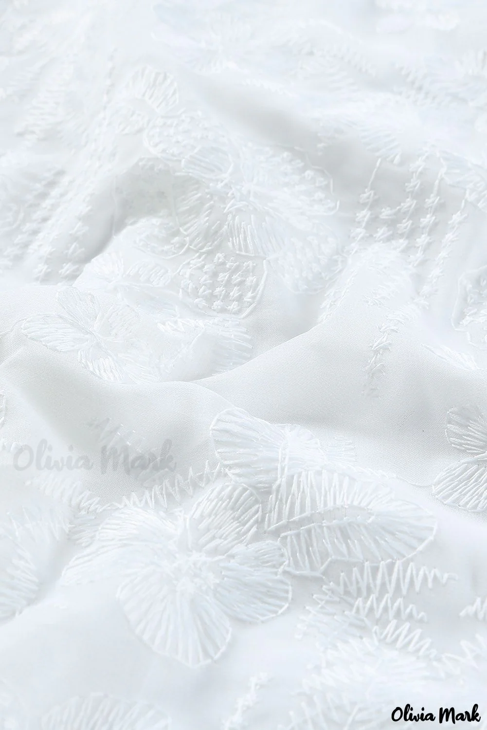 Deanwangkt - White Lace Embroidered Ruffled Button Down Long Sleeve Shirt - Deanwangkt