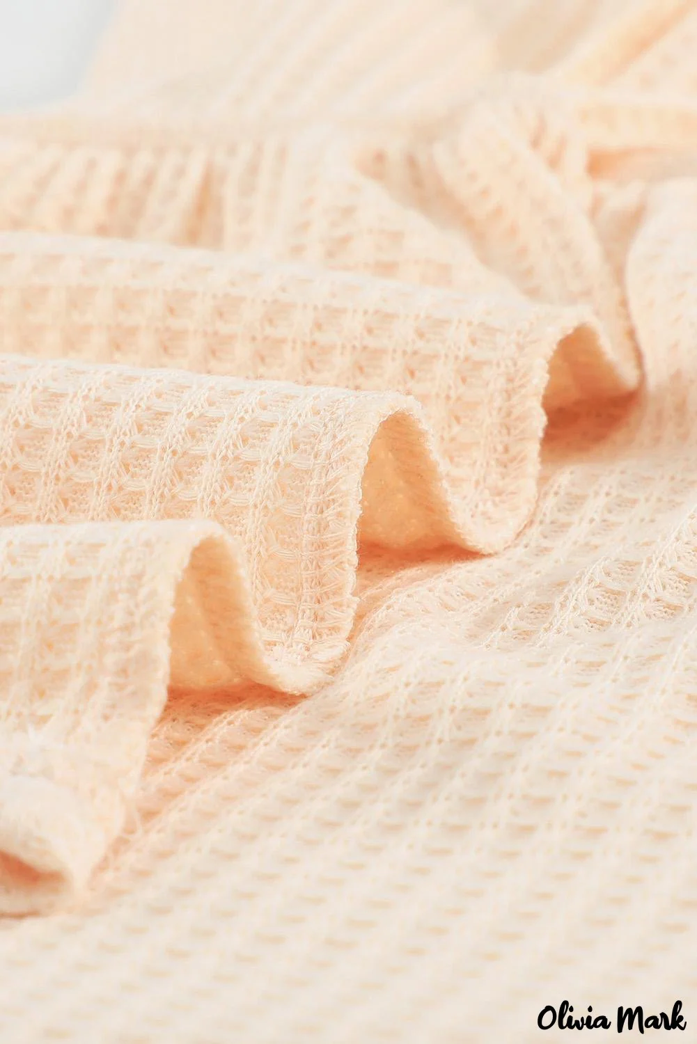 Deanwangkt - Waffle Knit Long Sleeve Buttoned V-Neck Top - Deanwangkt