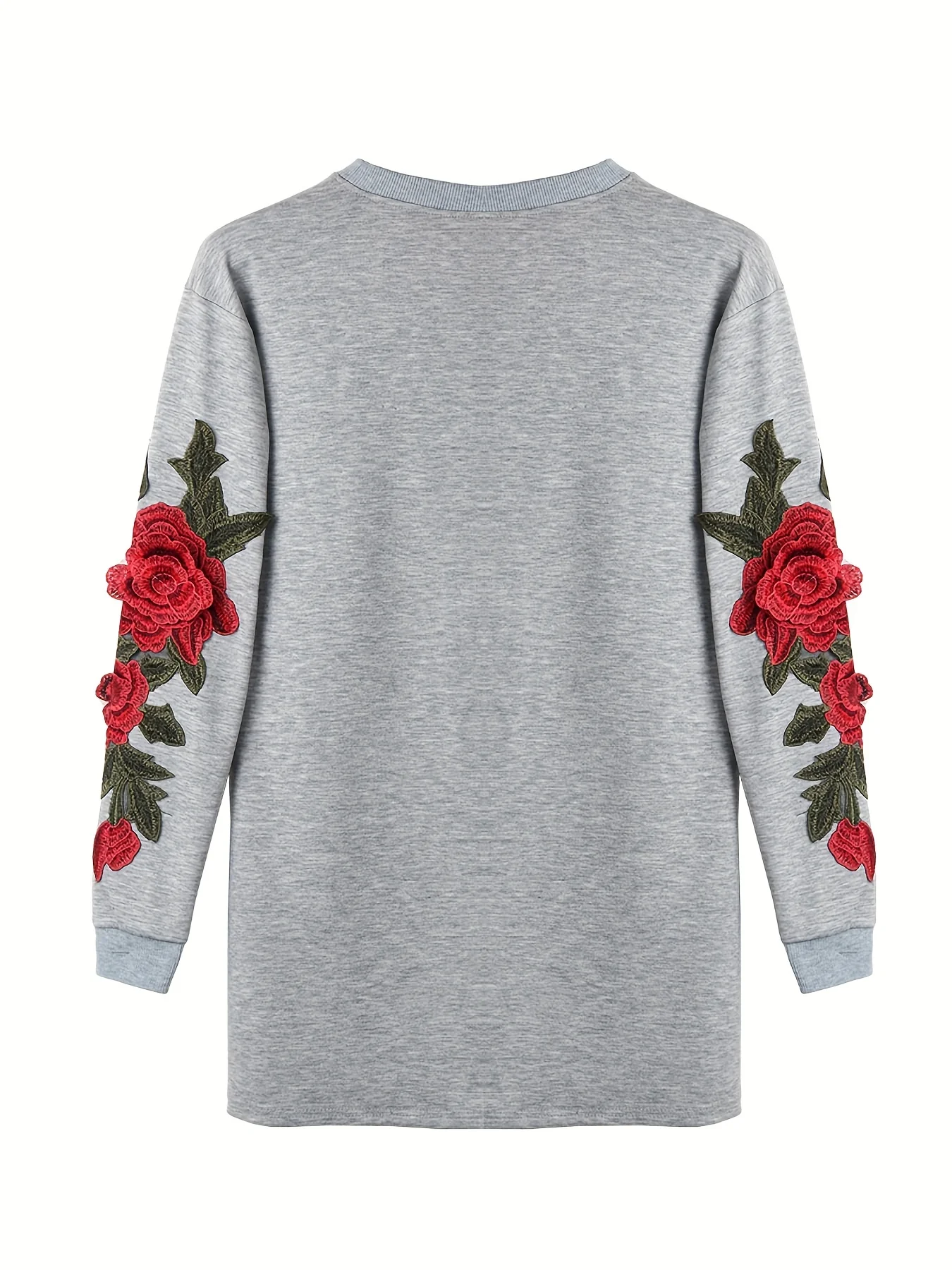 deanwangkt-1  Floral Winter Casual Dress, Crew Neck Long Sleeve Mini Dress, Women's Clothing - Deanwangkt