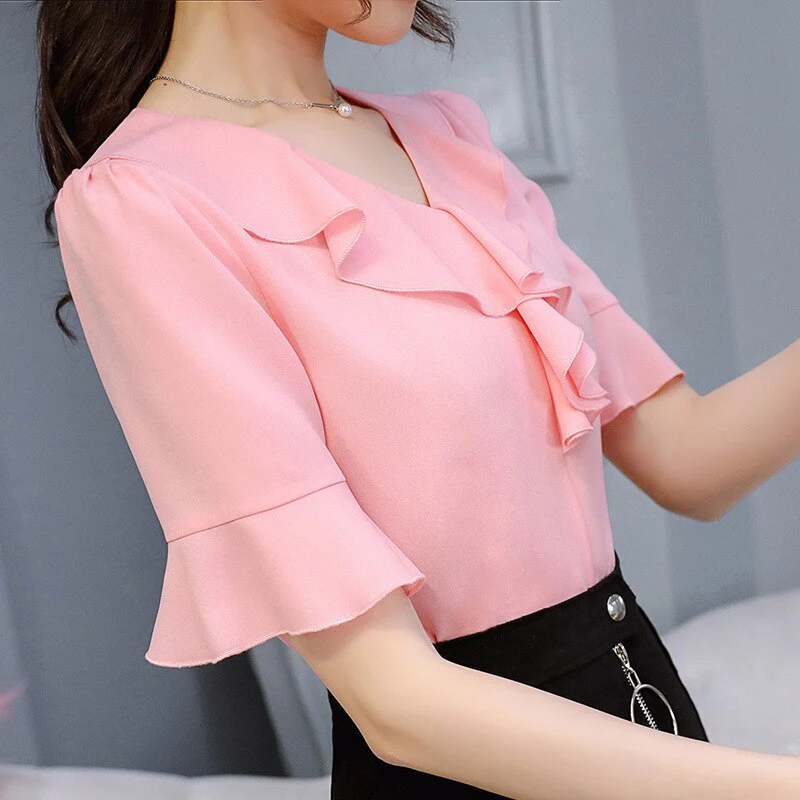 Back to college outfits Clearance In Stock Lowest Price Women Blouses & Shirts Summer Shirt DeanwangktNew Fashion Slim Korean Office Long Sleeve Shirts Top fx0615 - Deanwangkt