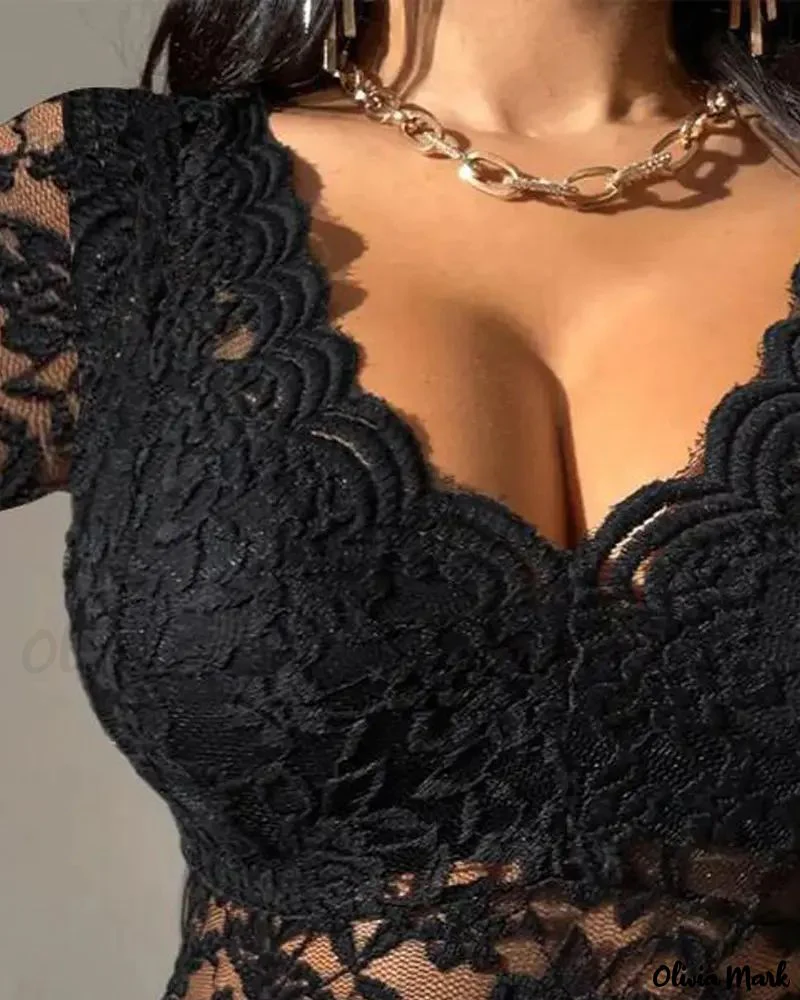 Deanwangkt - Embroidered Lace Long Sleeve Top - Deanwangkt