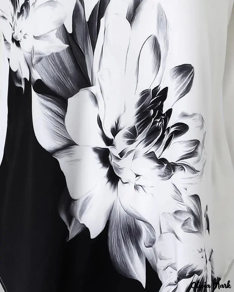 Deanwangkt - Relaxed floral print top with scalloped edges - Deanwangkt