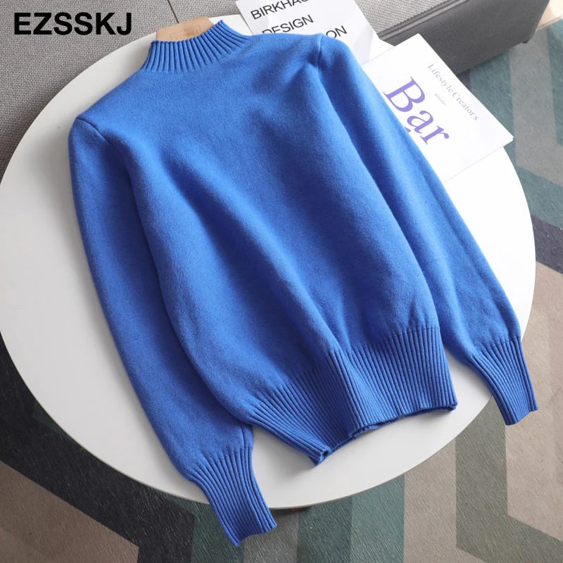 Christmas Gift Deanwangkt Autumn winter cashmere basic warm Sweater velvet Pullovers Women female fur thick Turtleneck sweater knit Jumpers top - Deanwangkt
