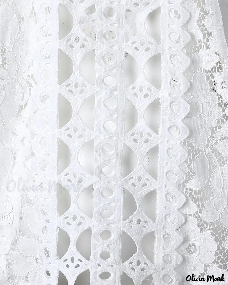 Deanwangkt - Hollow Out Long Sleeve Lace Top - Deanwangkt