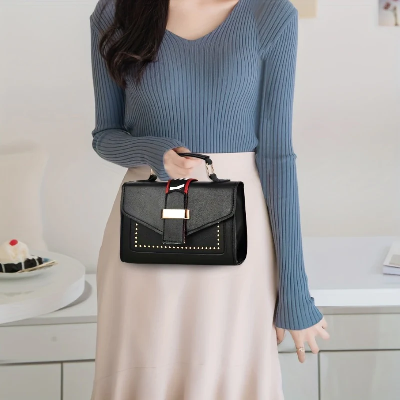 Simple Trendy Square Shoulder Bag, All-Match Flap Crossbody Bag, Women's Classic Bag - Deanwangkt