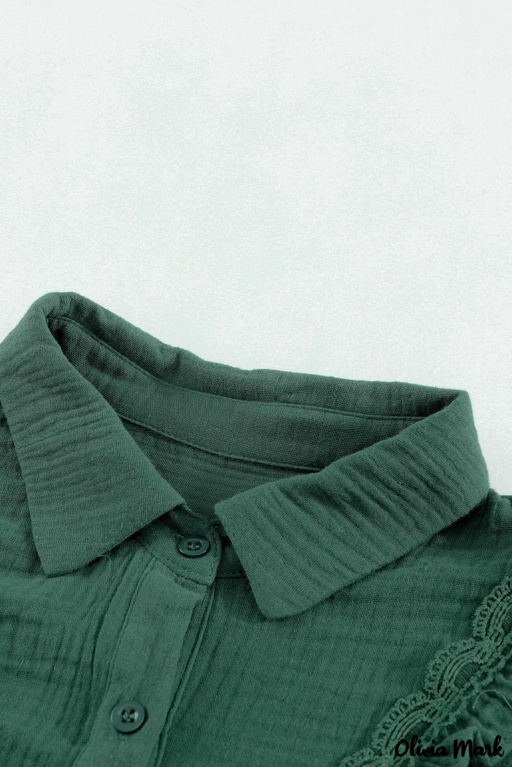 Deanwangkt - White Ruffle Crinkle Long Sleeve Shirt - Deanwangkt