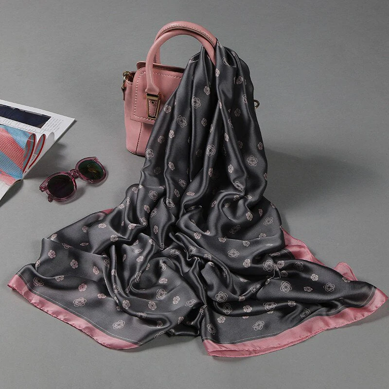 Christmas Gift Deanwangkt luxury brand women's scarf fashion lady silk scarves print soft shawls pashmina foulard long bandana echarpe hiver femme - Deanwangkt