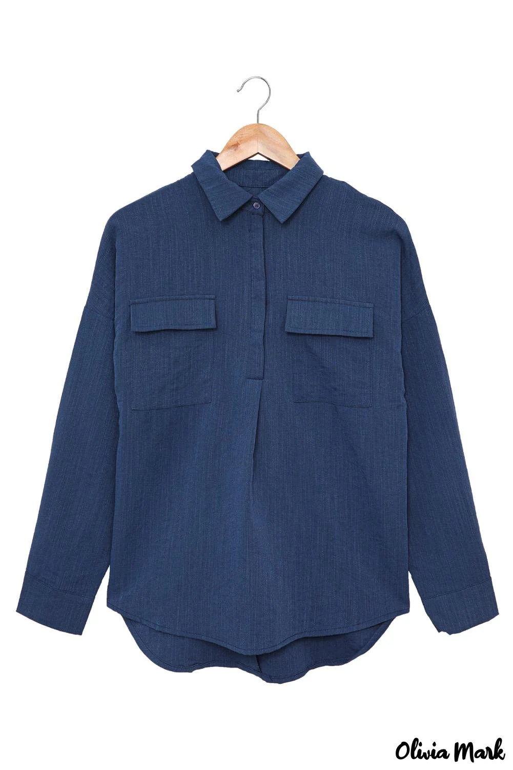 Deanwangkt - Khaki button down long sleeve shirt with pocket - Deanwangkt